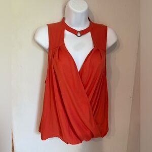 Free People Elegant Orange/red  Women's Blouse Size Small
